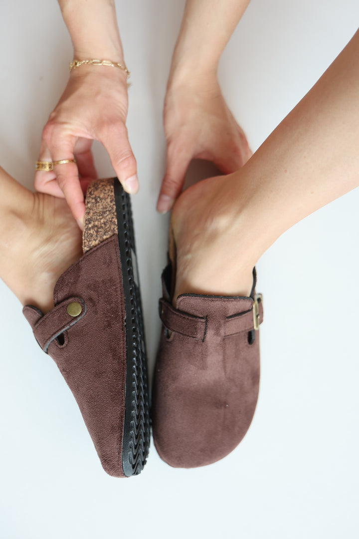 Chocolate Flat Mules