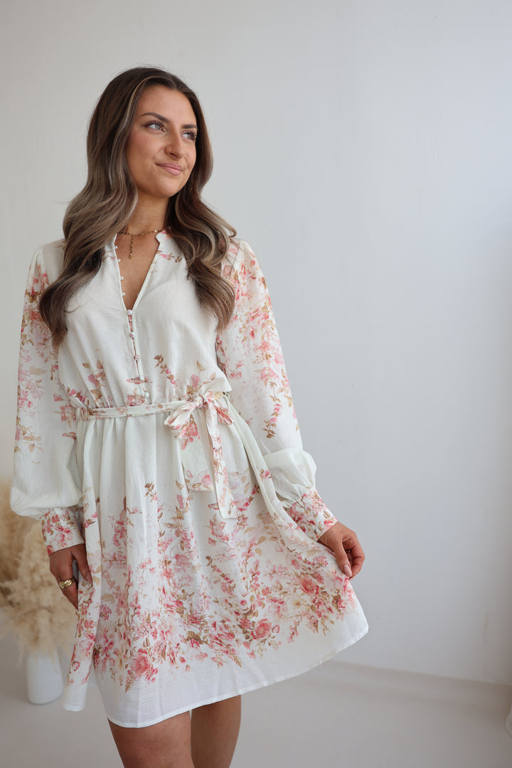 Kurzes Viskosekleid mit Floralprint Amalfi