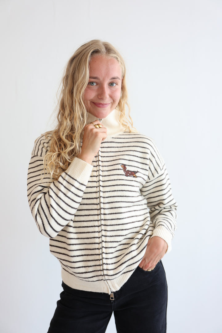 Dachshund Coast Zip Knit