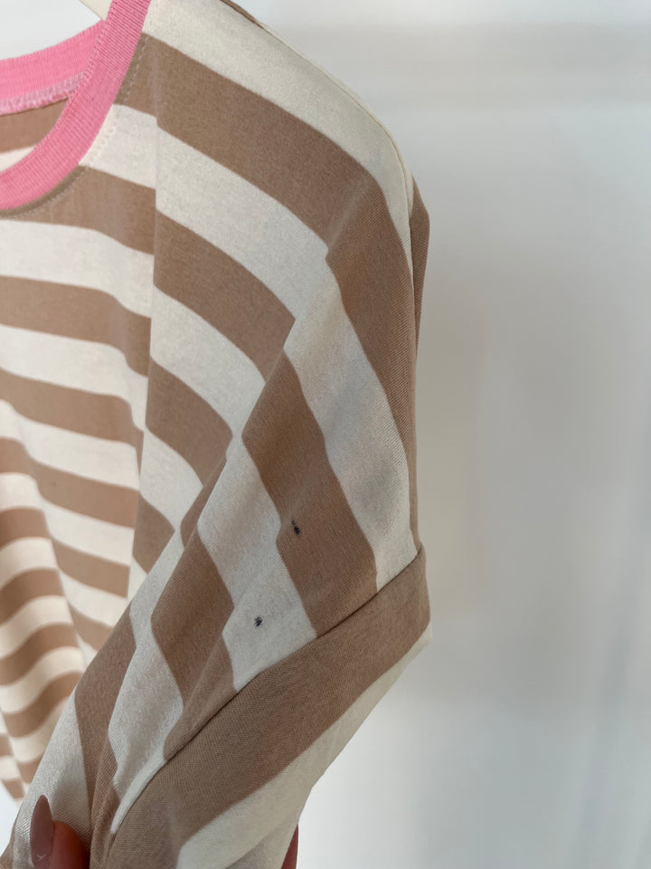 T-SHIRT GESTREIFT BEIGE (B-WARE)