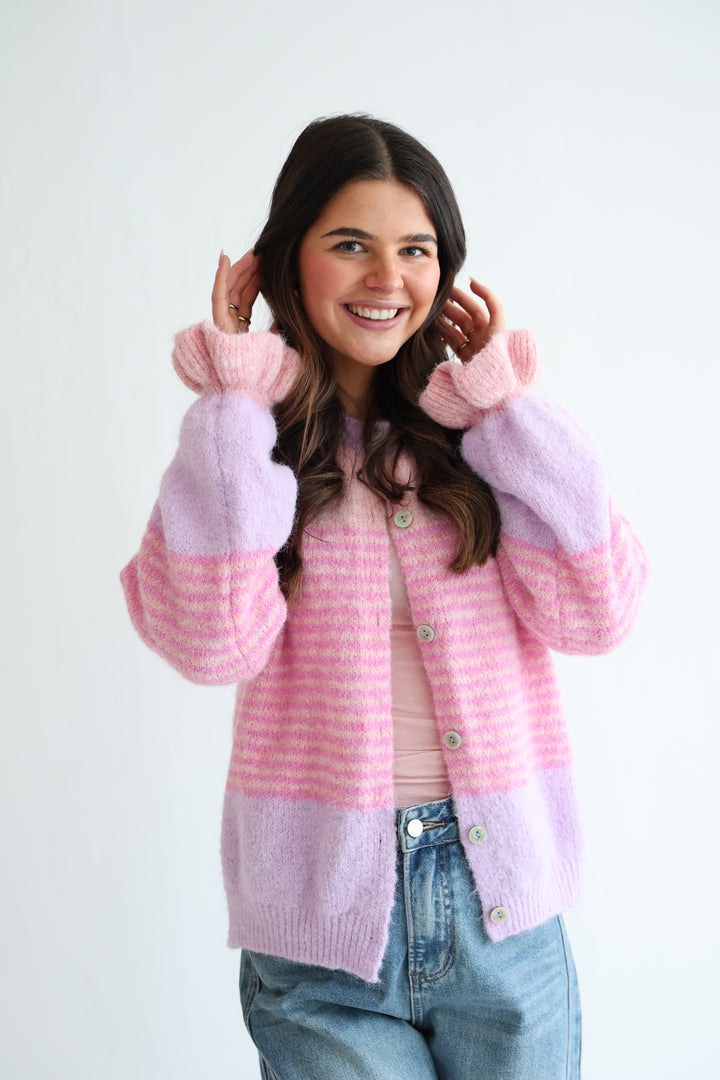 Candy Stripe Knit Cardigan