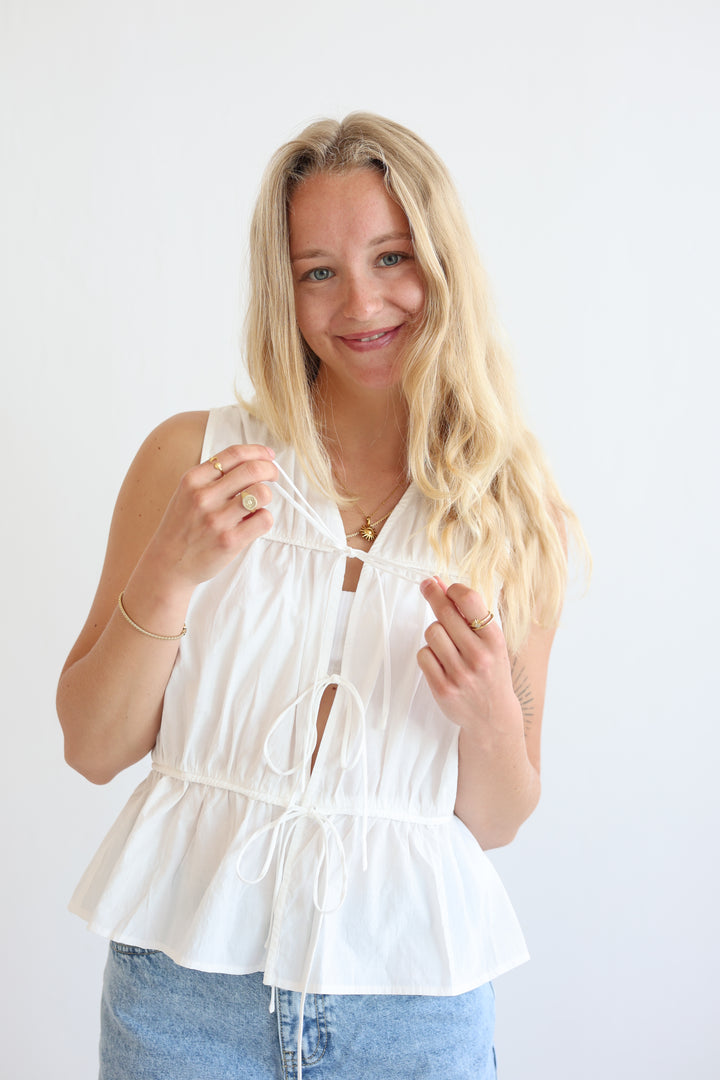 Open-Front Tie Top