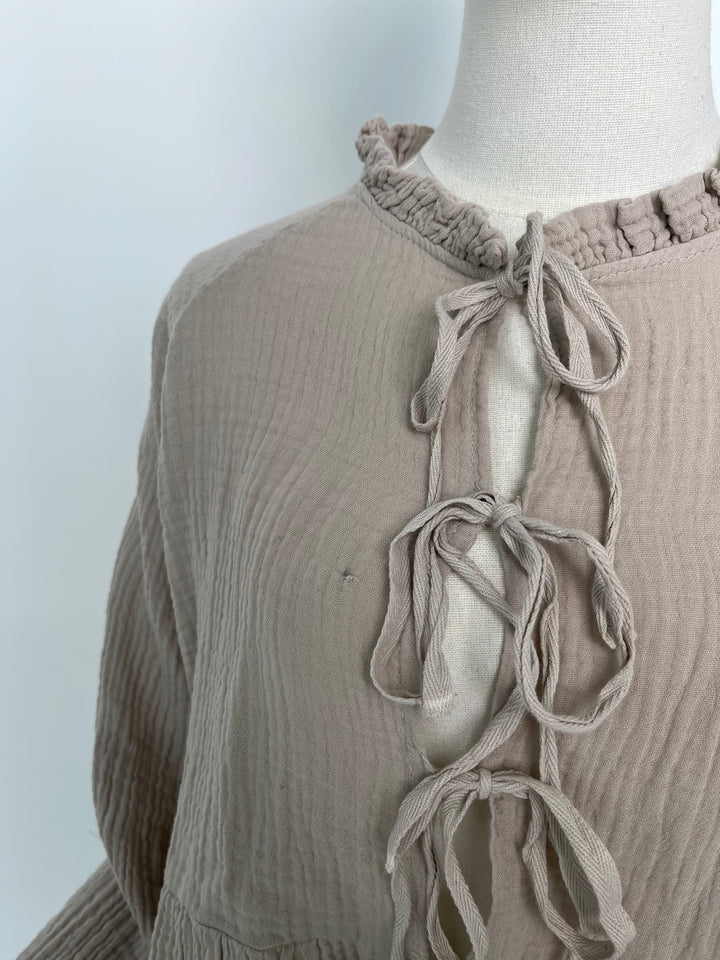 MUSSELIN BLUSE BEIGE (B-WARE)