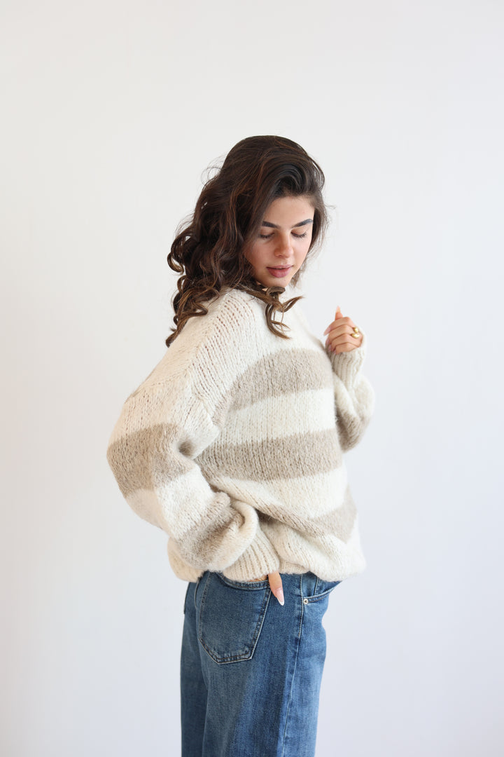 Fluffy Blockstripes Pullover Hannah