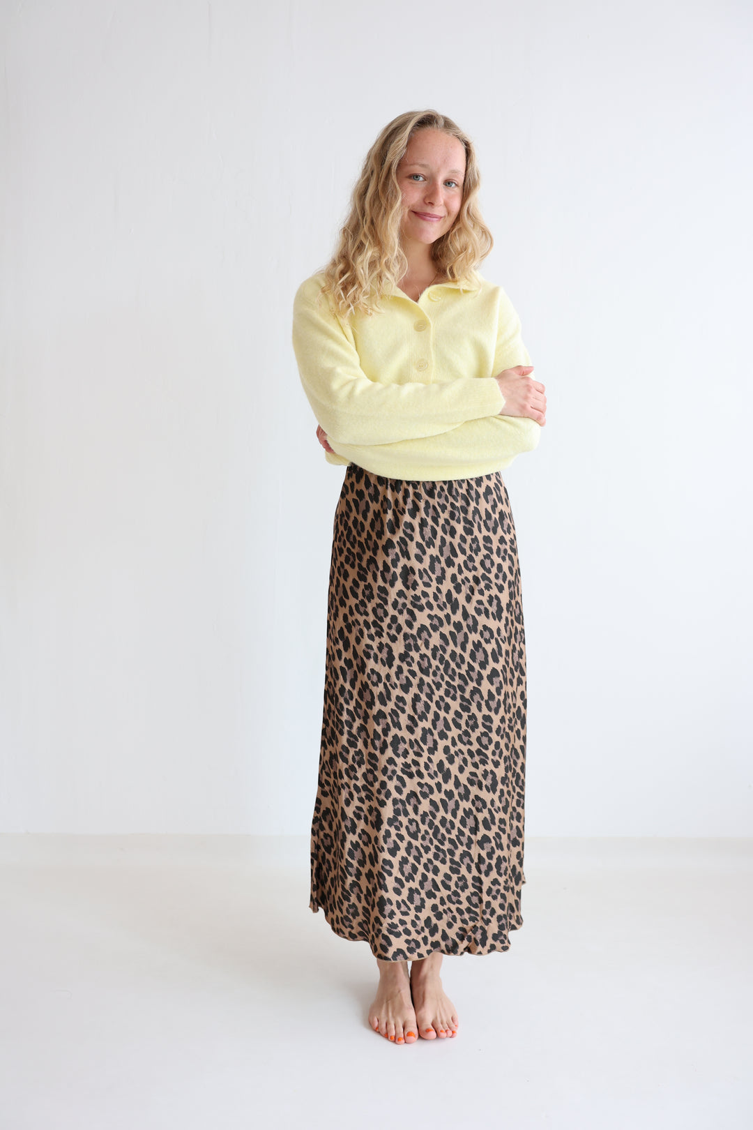 Langer Rock mit Leoprint Lion