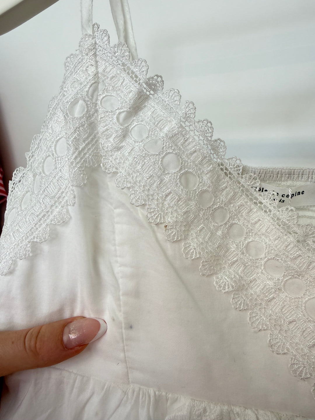 WHITE LACE BABYDOLL TOP GR.M (B-WARE)