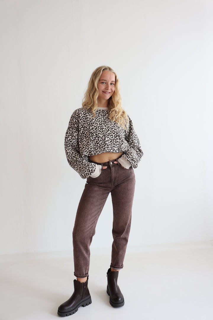 Sweater mit Leoprint