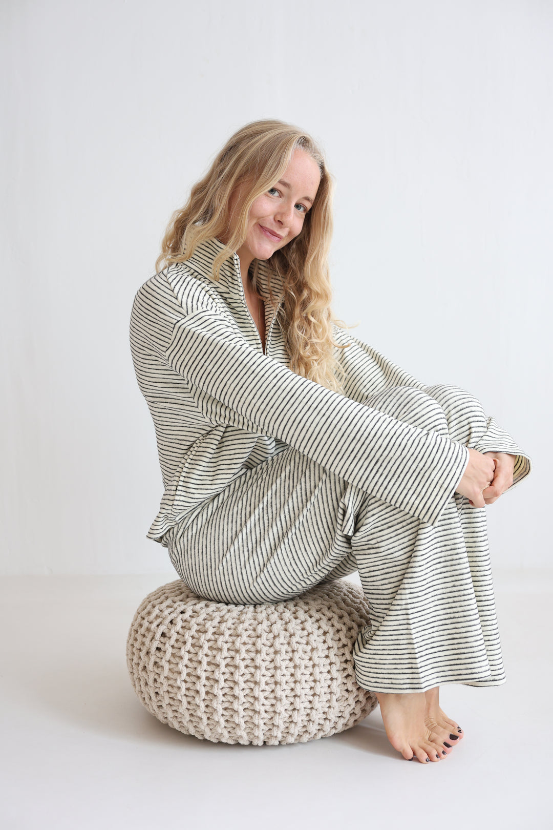 Marlow Stripe Zip Sweater