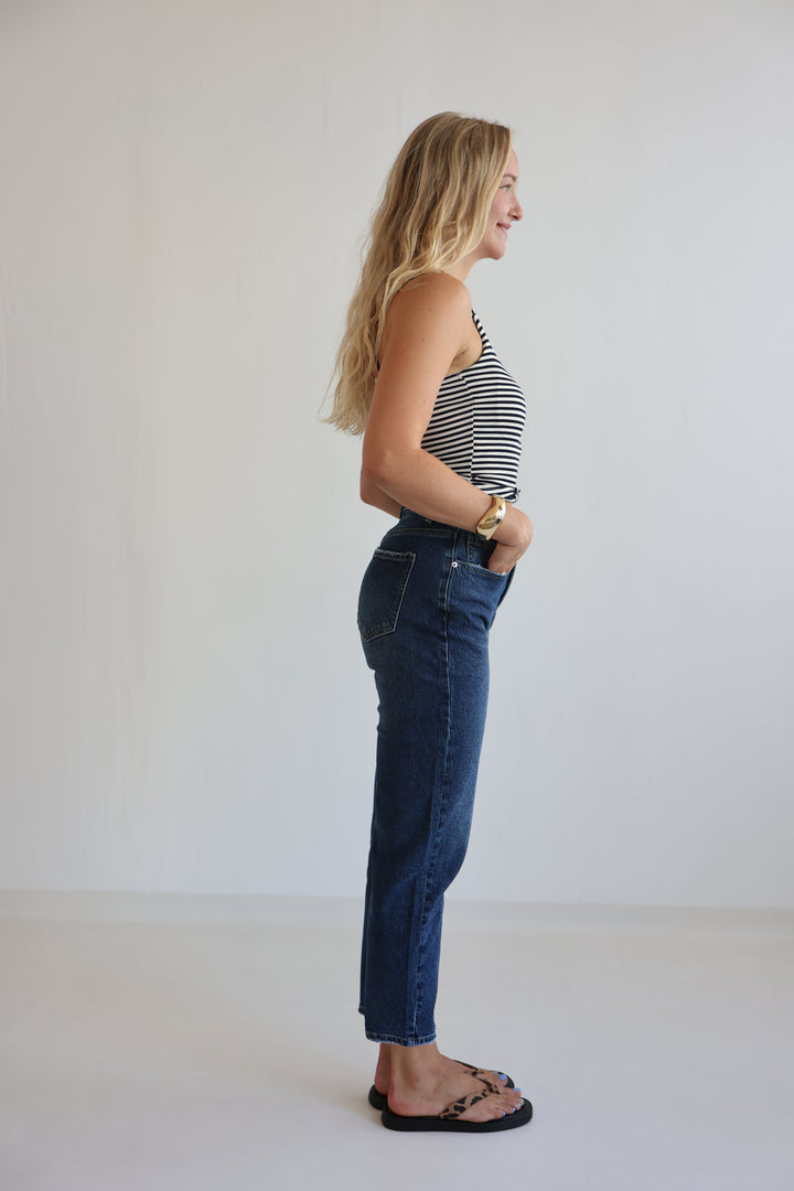 Deep Blue Mom Jeans