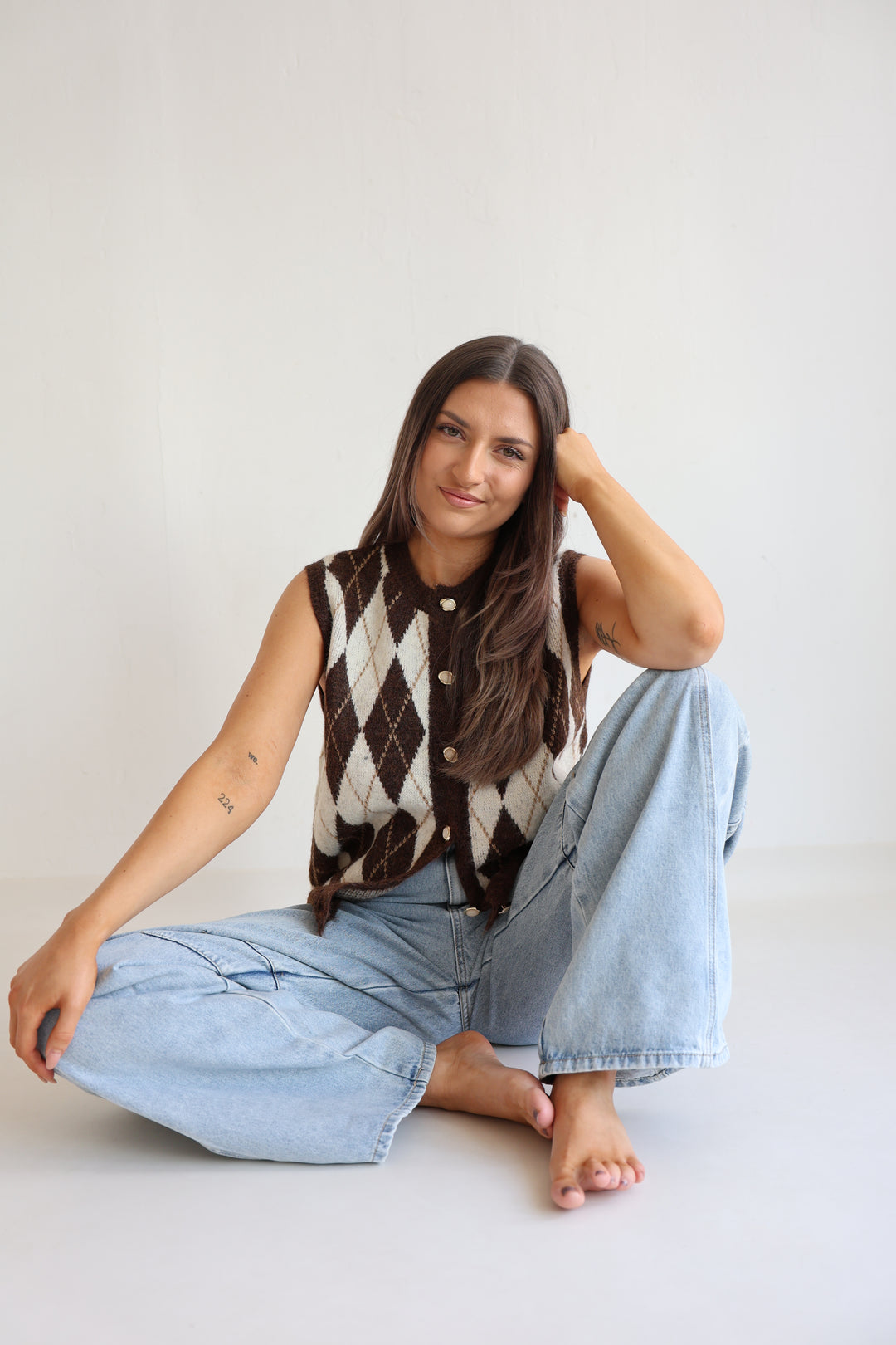 Weste Vintage Argyle Chic