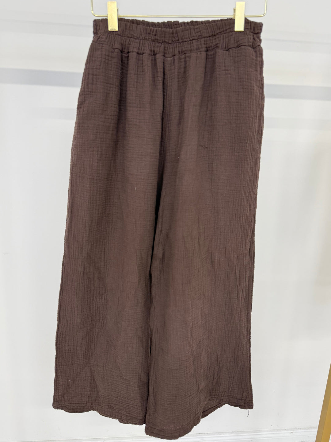 CASUAL MUSSELIN PANTS PETITE DARK CHOCOLATE (B-WARE)