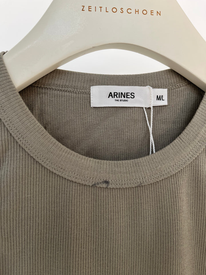 SLIM FIT RIBBED TANKTOP KHAKI GR.M/L (B-WARE)