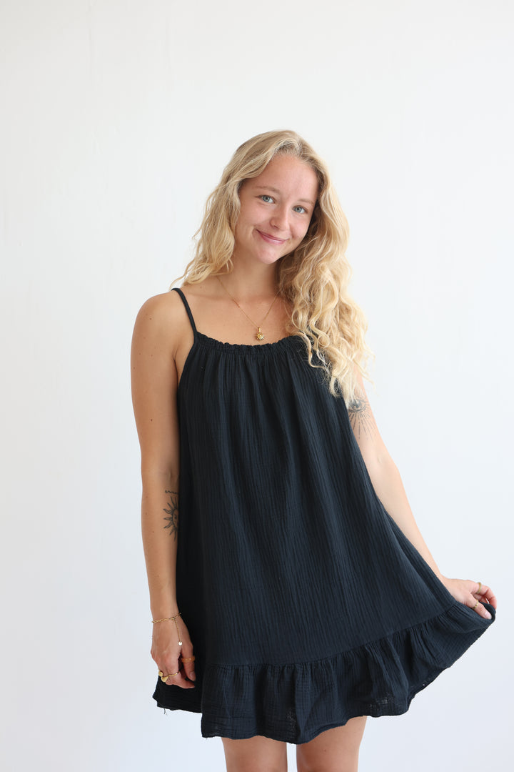 Musselinkleid mit Mini-Volant Hailey