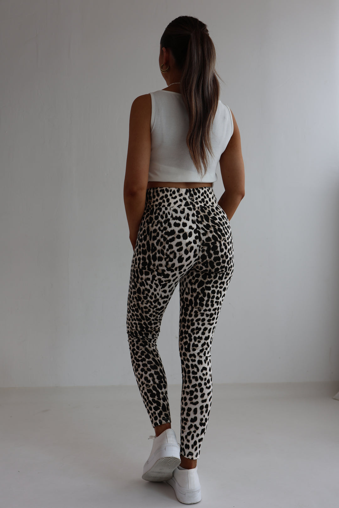 High Waist Leggings mit Leopardenprint (T2401)