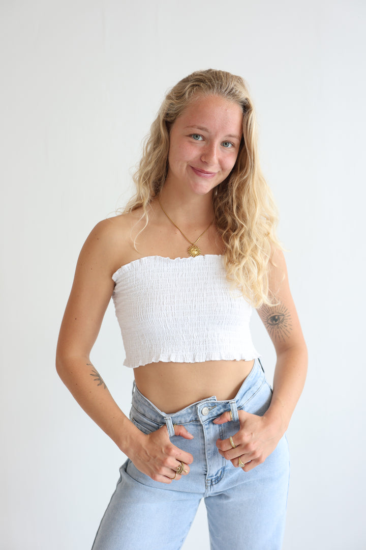 Short Croptop aus Musselin