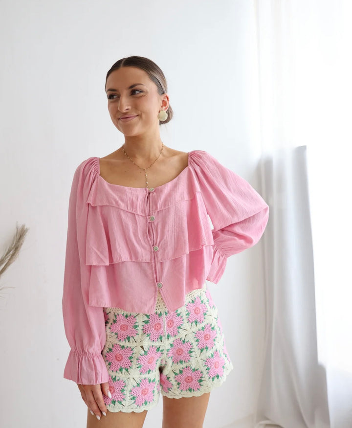 LEICHTE BLUSE AUS VISKOSE DREAMY BEIGE (B-WARE)