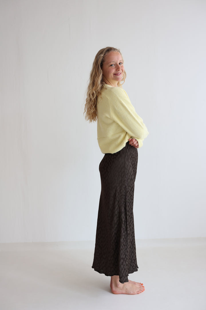 Langer Rock mit Leoprint Lion