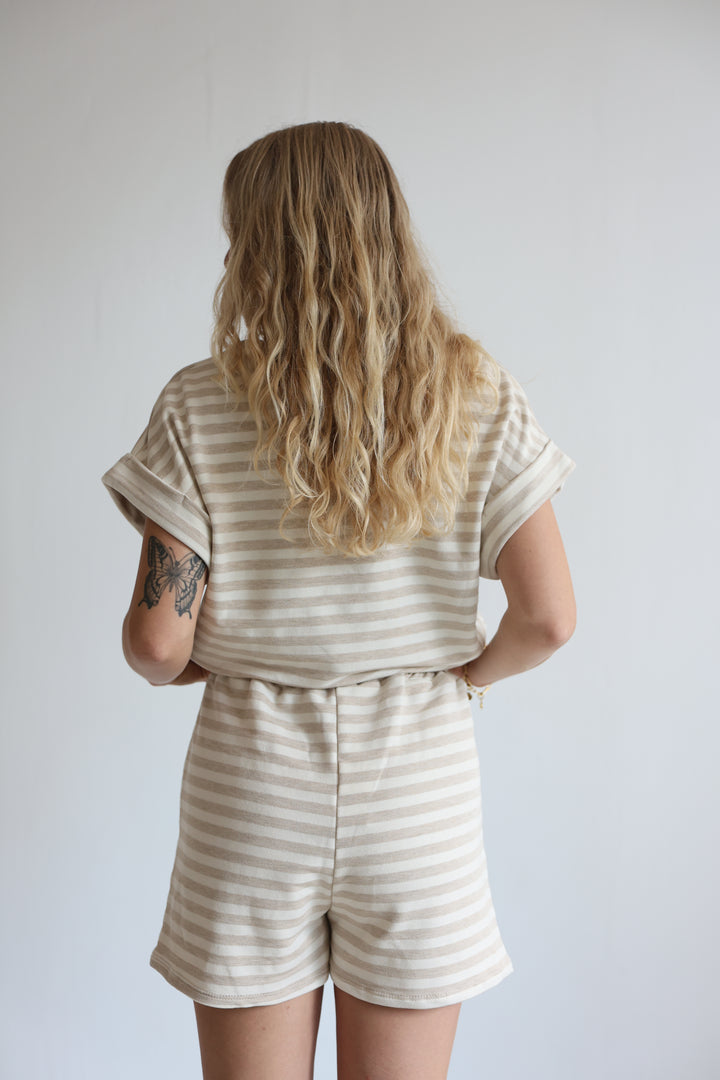 Short Striped Sweatpants