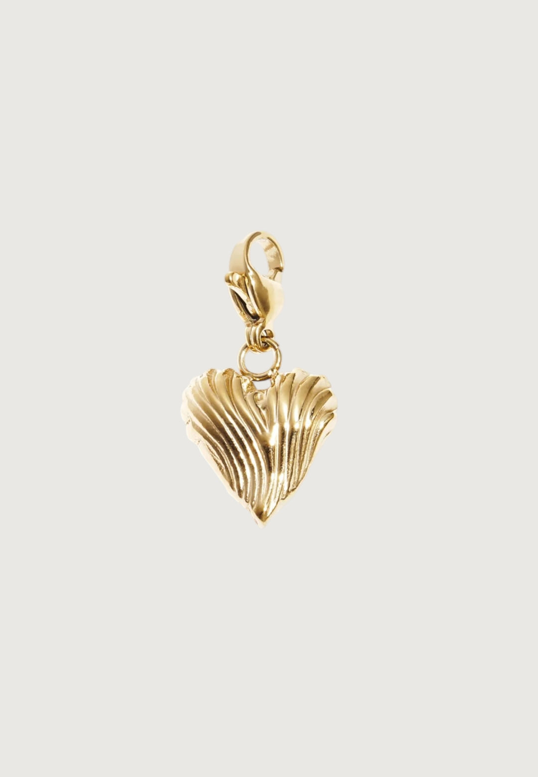 Golden Seashell Heart Charm