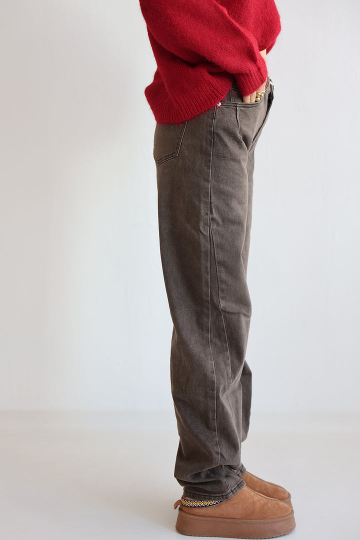 Extra Long Chestnut Flow Barrel Jeans