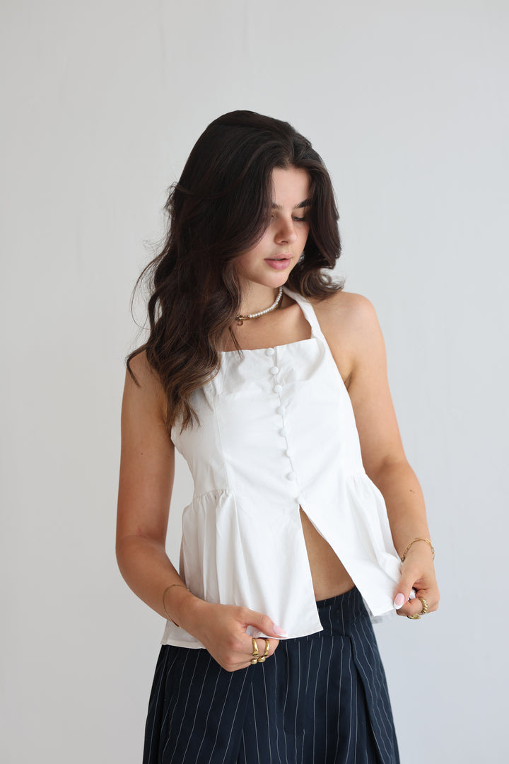 Coconut Cream Peplum Top
