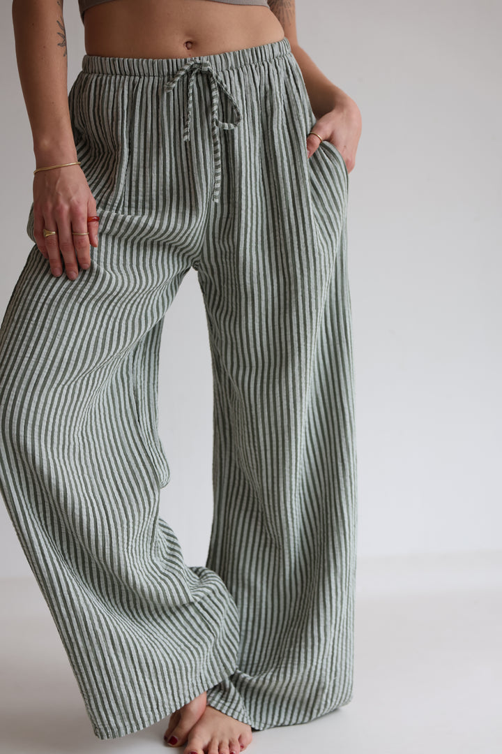 Lange Musselinhose mit Streifen Little Lines