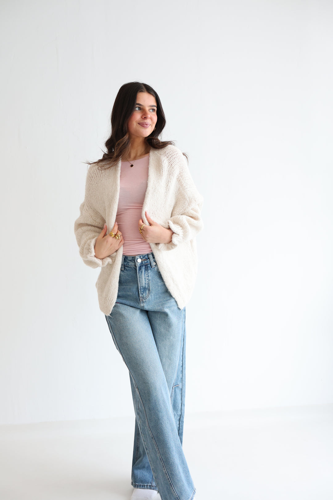 Offener Cardigan mit Rüschenärmeln Clara