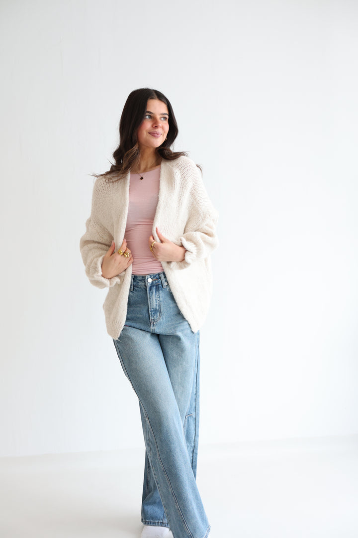 Offener Cardigan mit Rüschenärmeln Clara