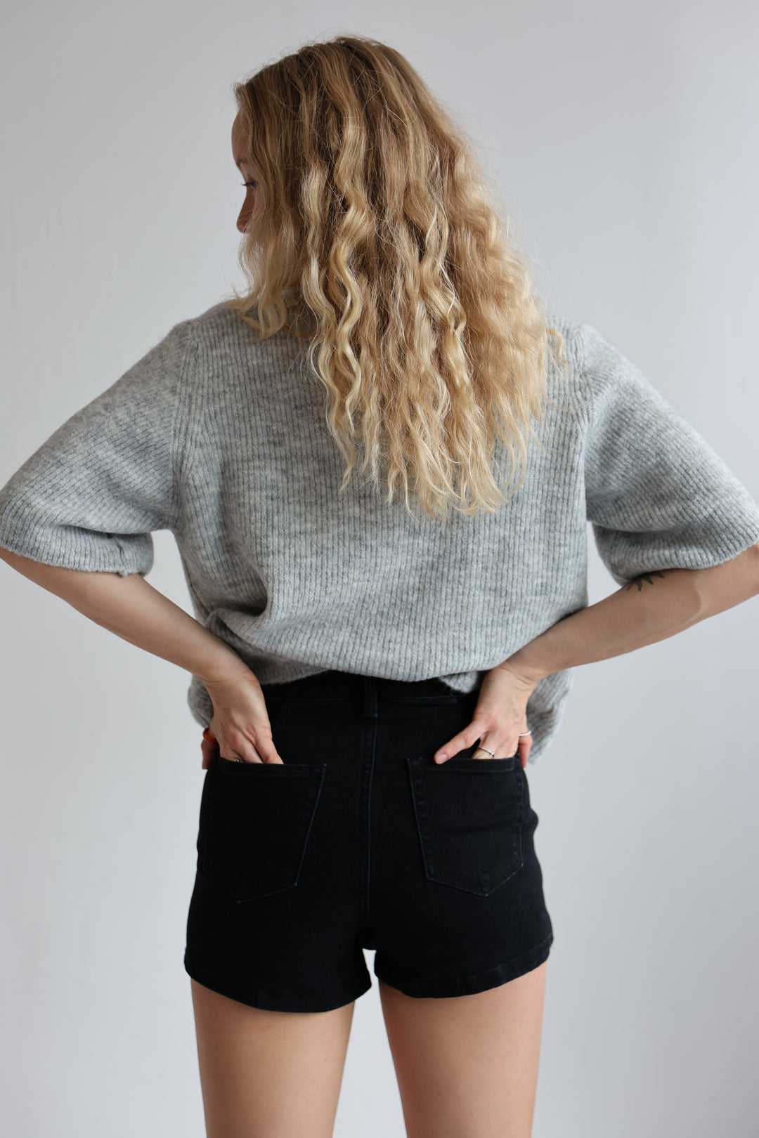 Schwarzer Jeans-Hosenrock Milena