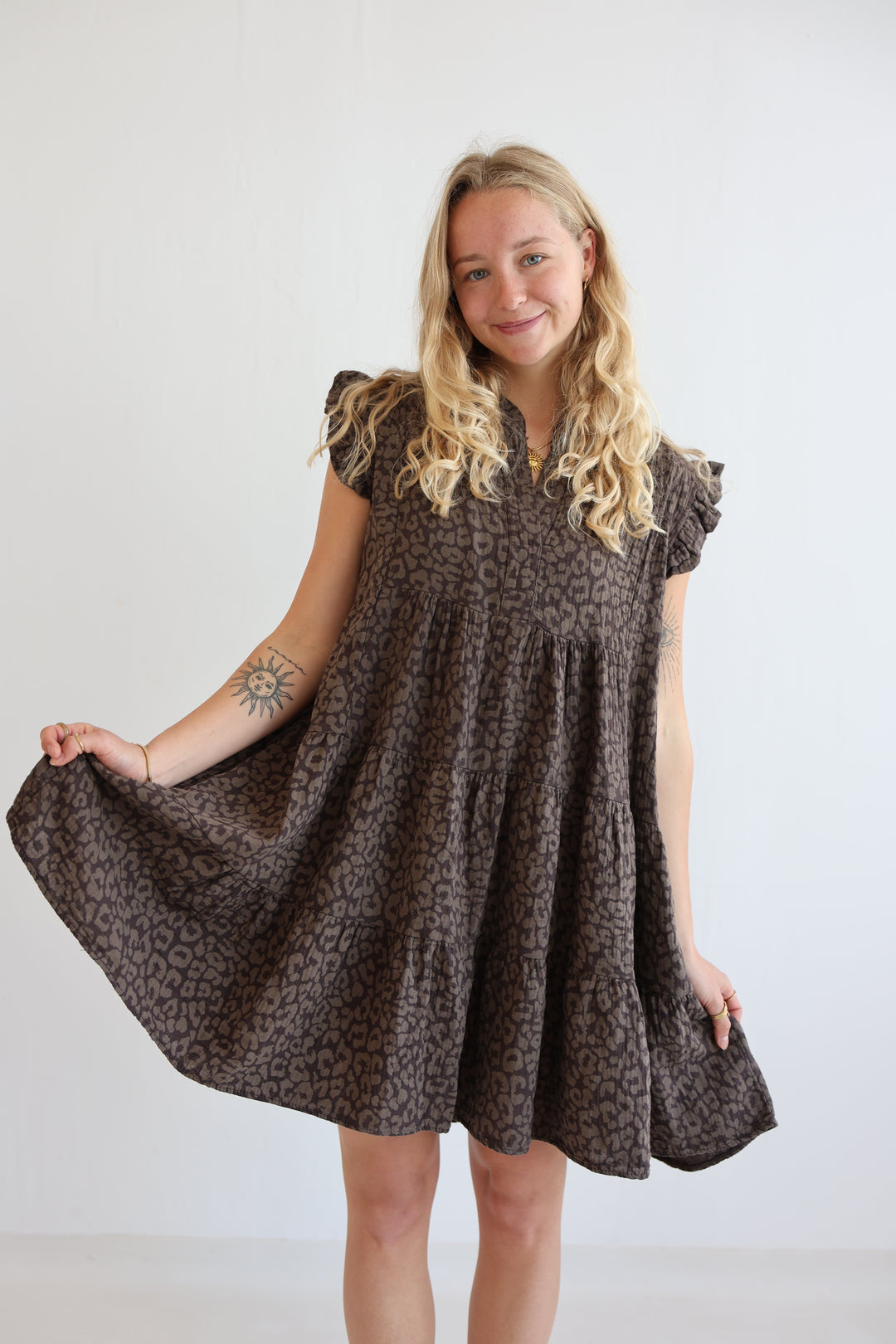 Musselinkleid Timeless Leopard