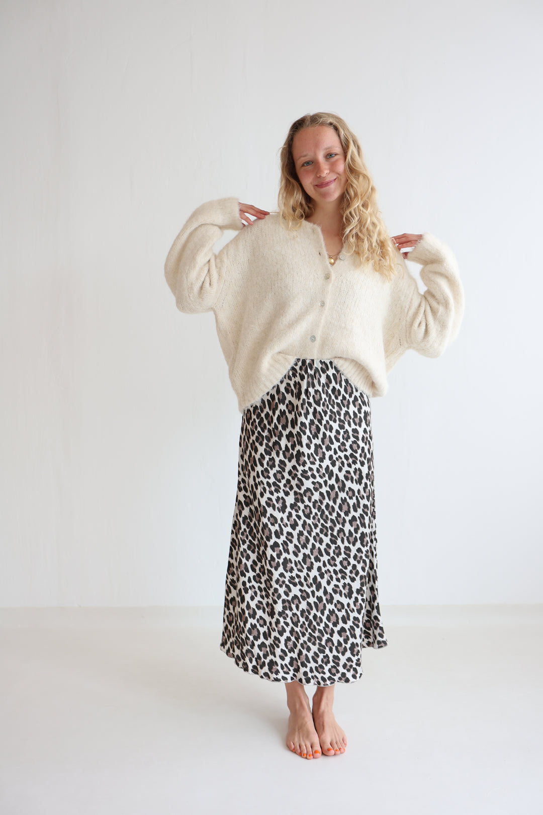 Langer Rock mit Leoprint Lion