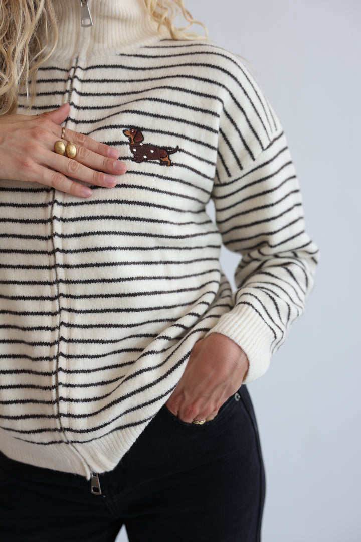 Dachshund Coast Zip Knit
