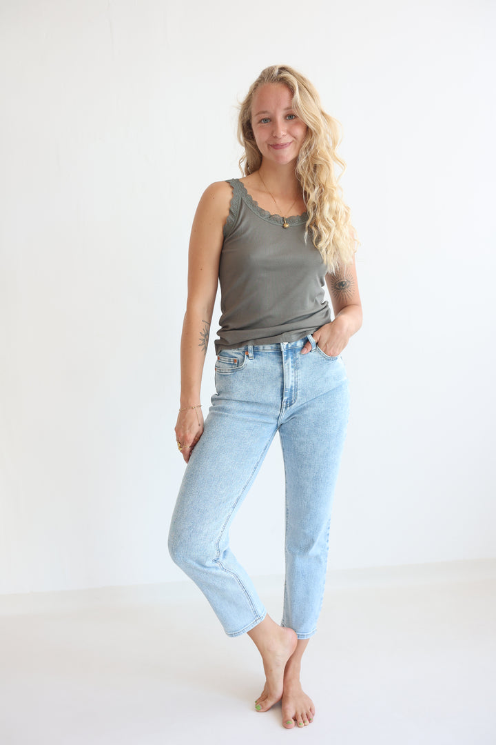 Seaside Blue Mom Jeans