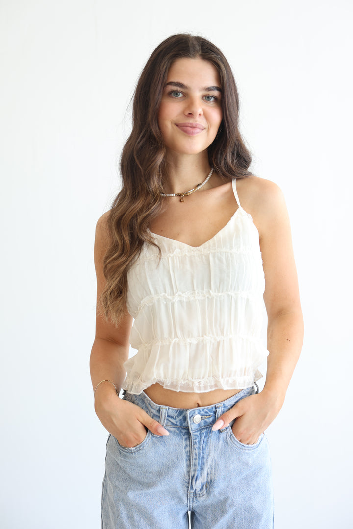 Sunlit Ruffle Basic Top