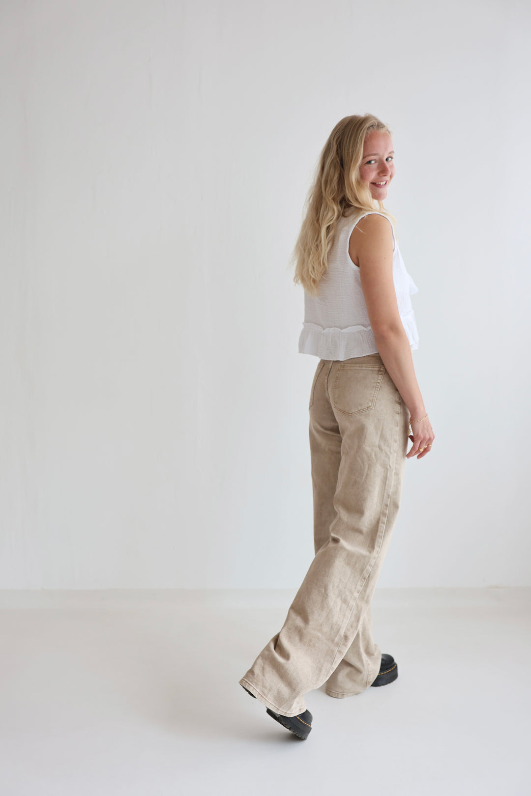 Extra Long Straight Fit Jeans Cappuccino