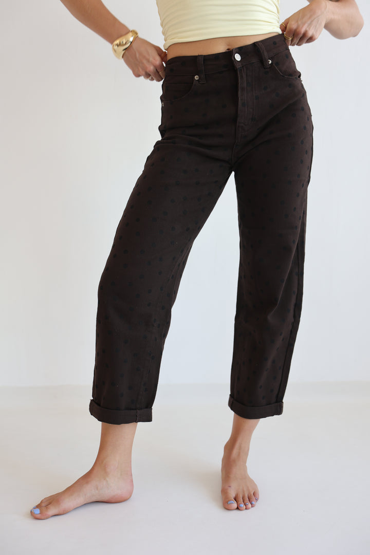 Espresso Polka Mom Jeans