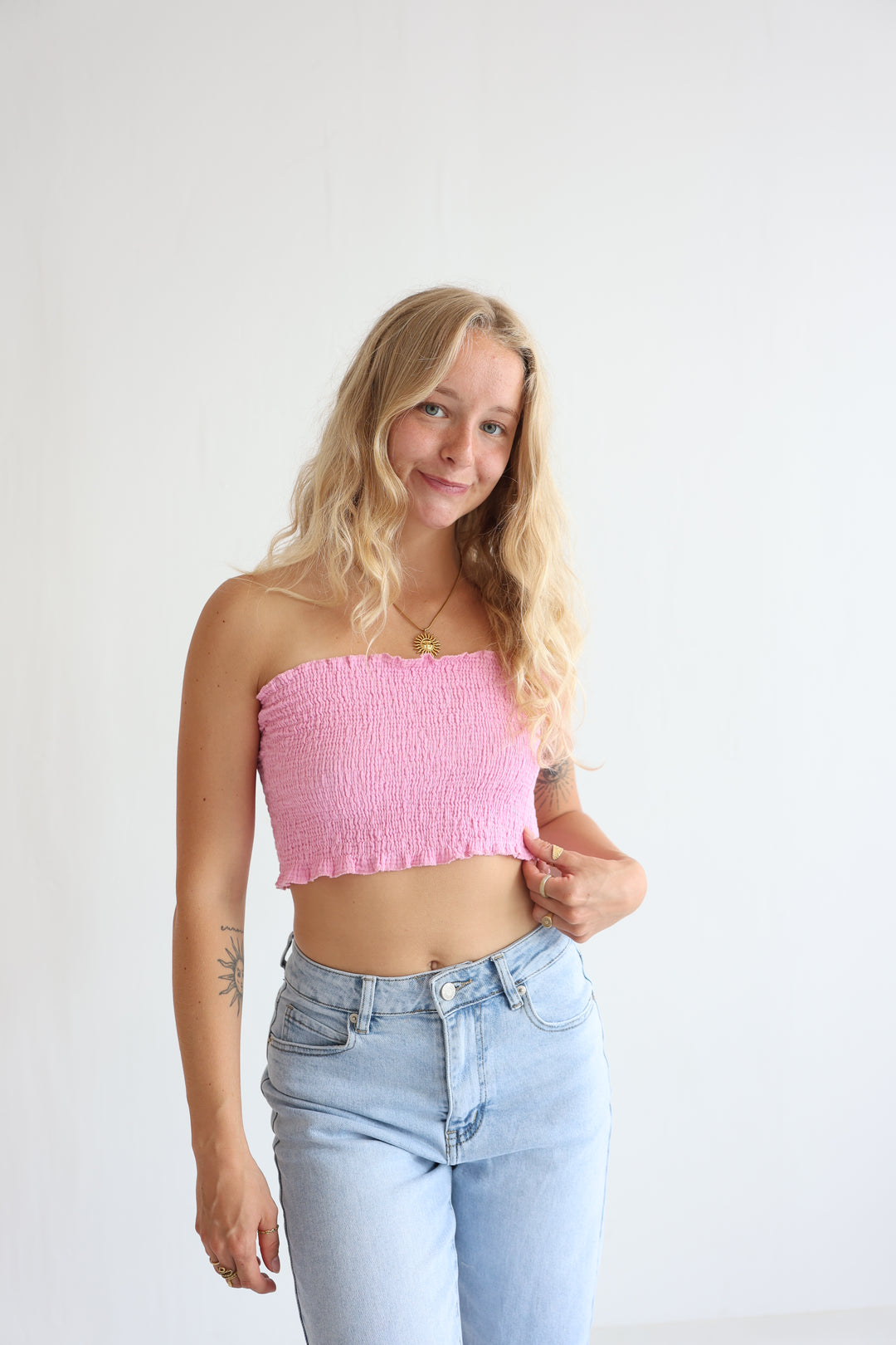 Short Croptop aus Musselin