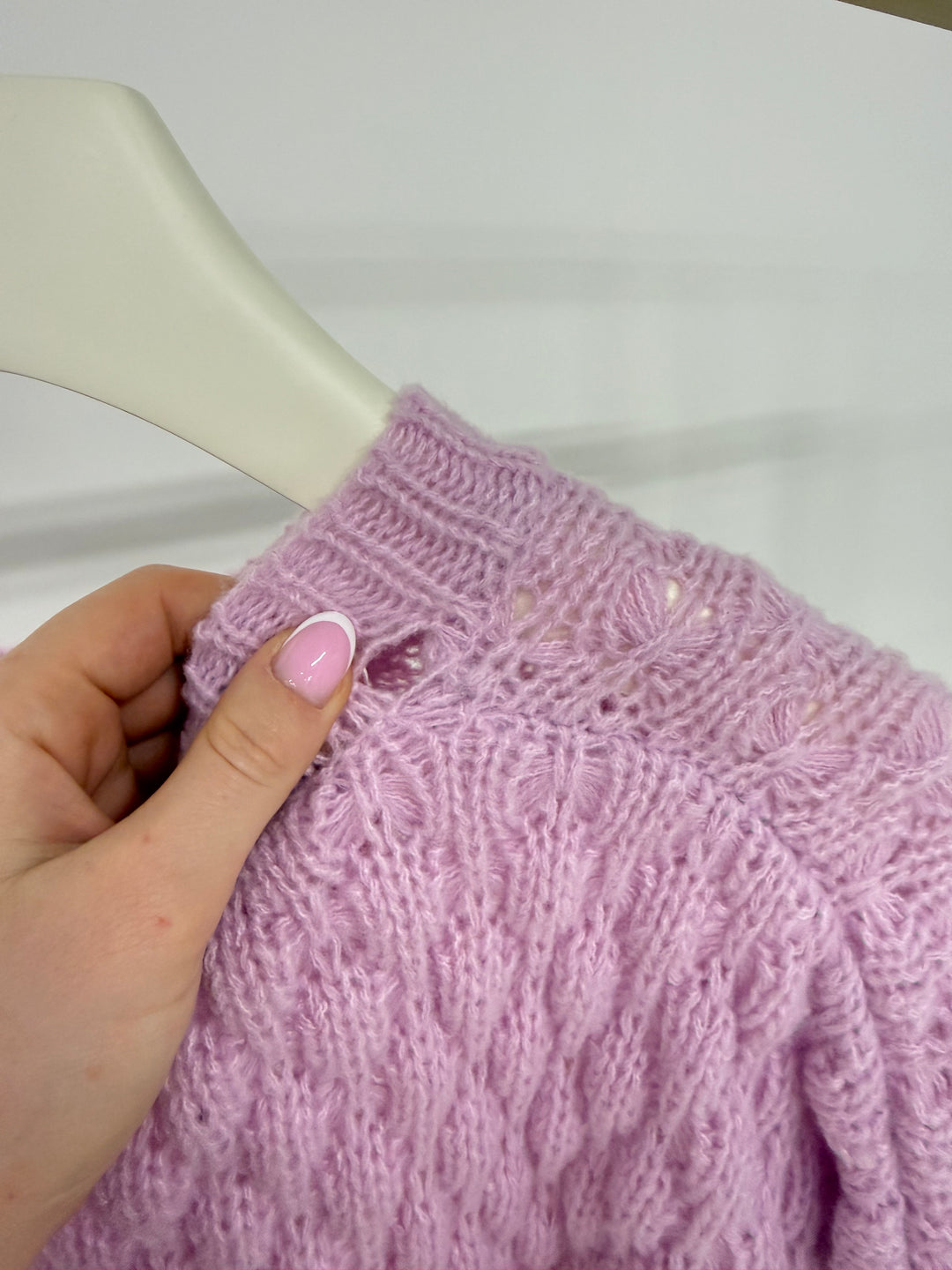 BUBBLE KNIT PULLOVER SOFT VIOLET (B-WARE)