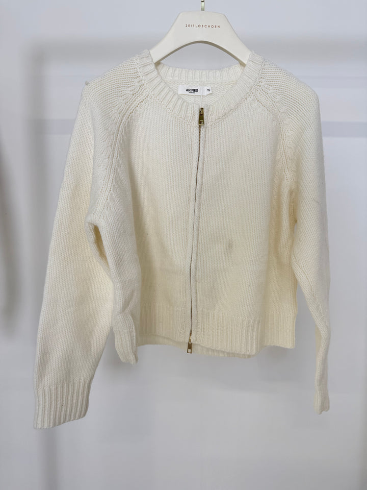 GOLDEN ZIP CARDIGAN CREME (B-WARE)