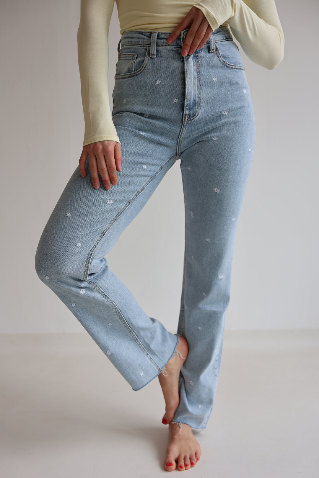 Fine Floral Straight Fit Jeans