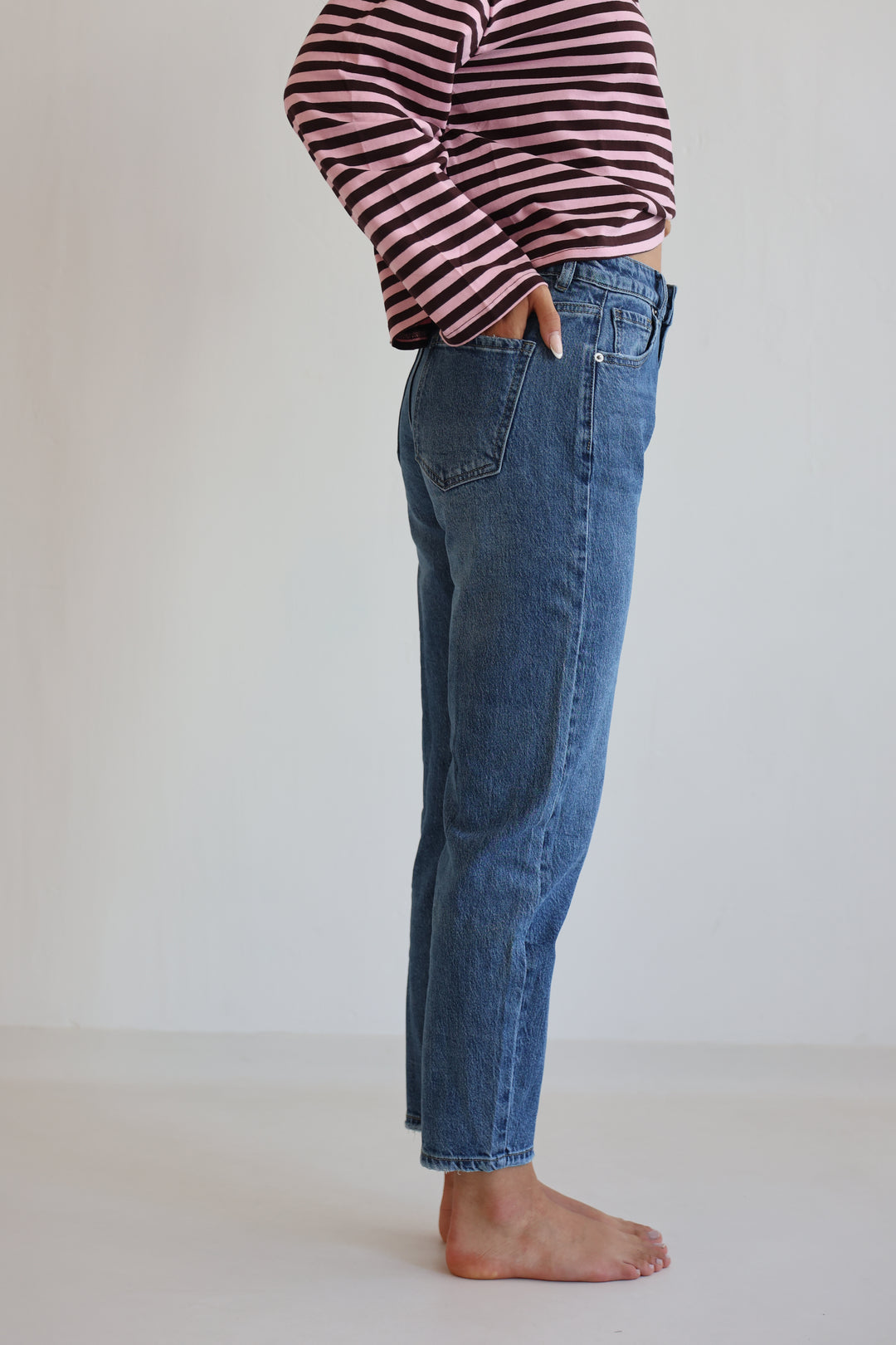 Deep Blue Mom Jeans