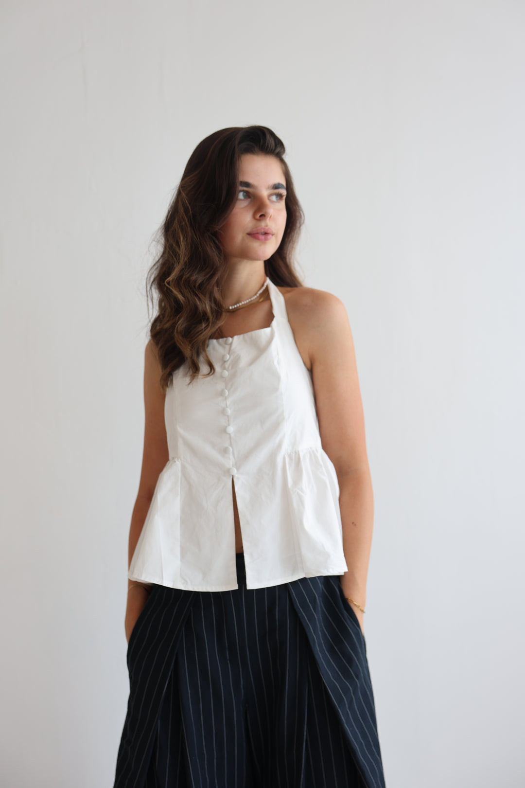 Coconut Cream Peplum Top