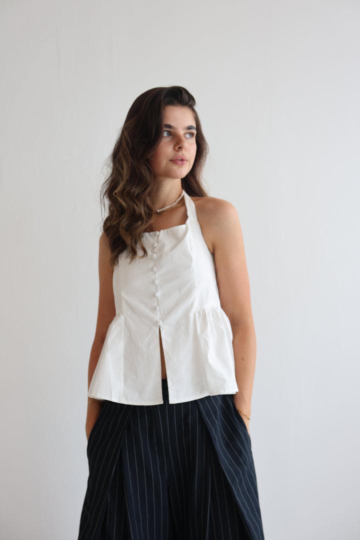 Coconut Cream Peplum Top