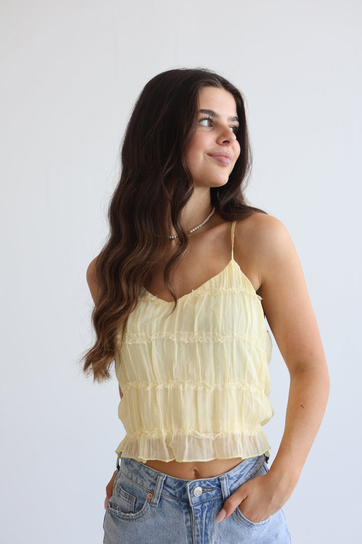 Sunlit Ruffle Basic Top