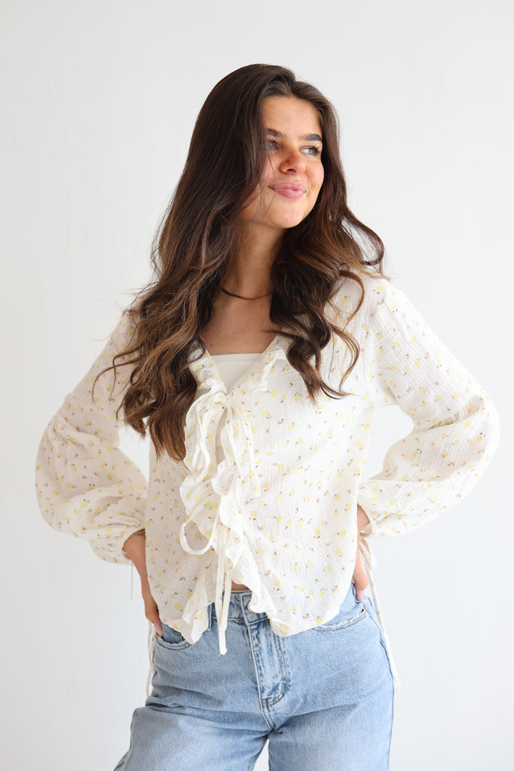 Rosy Ruffle Cardigan