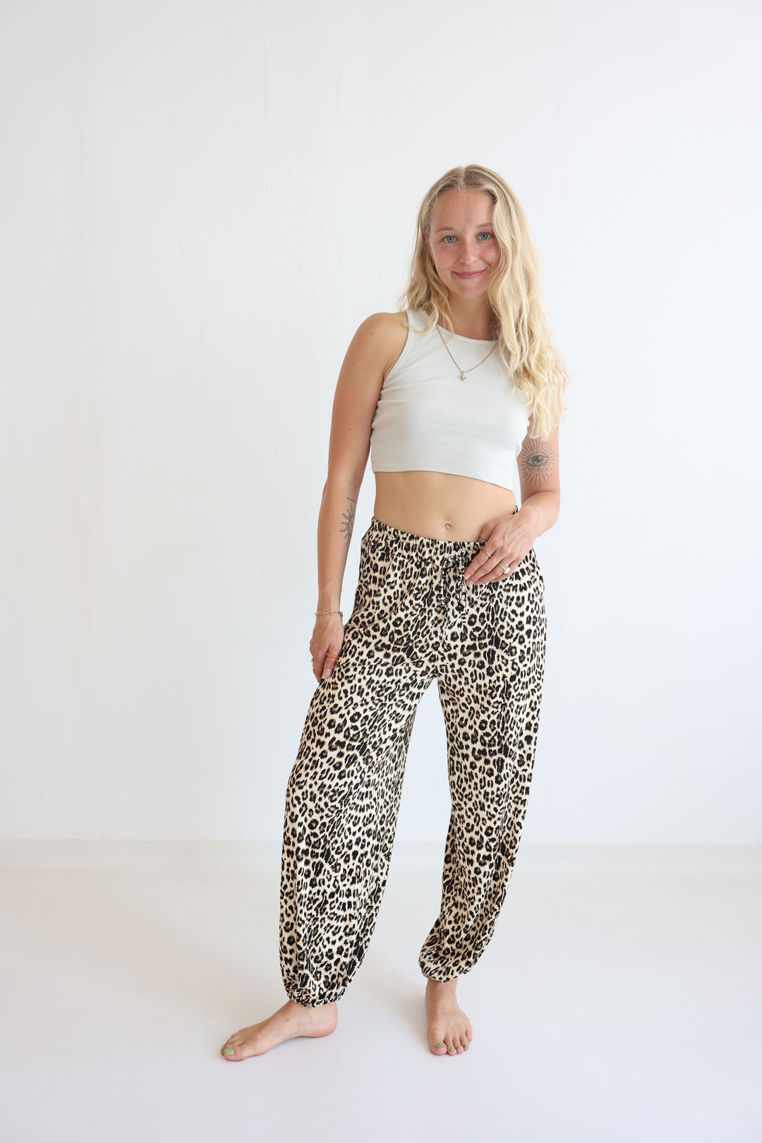 Ballonhose mit Leoprint
