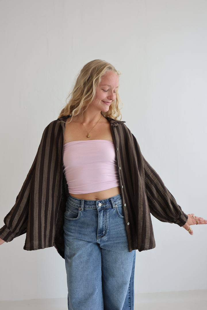 Musselinbluse Blockstripes