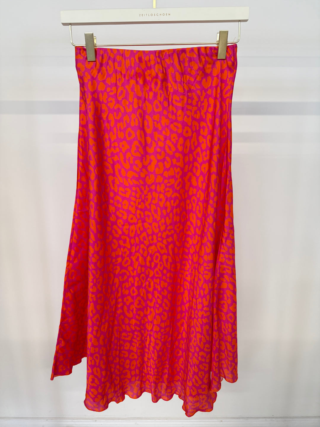 LEOPARD SATIN SKIRT CORAL PINK (B-WARE)