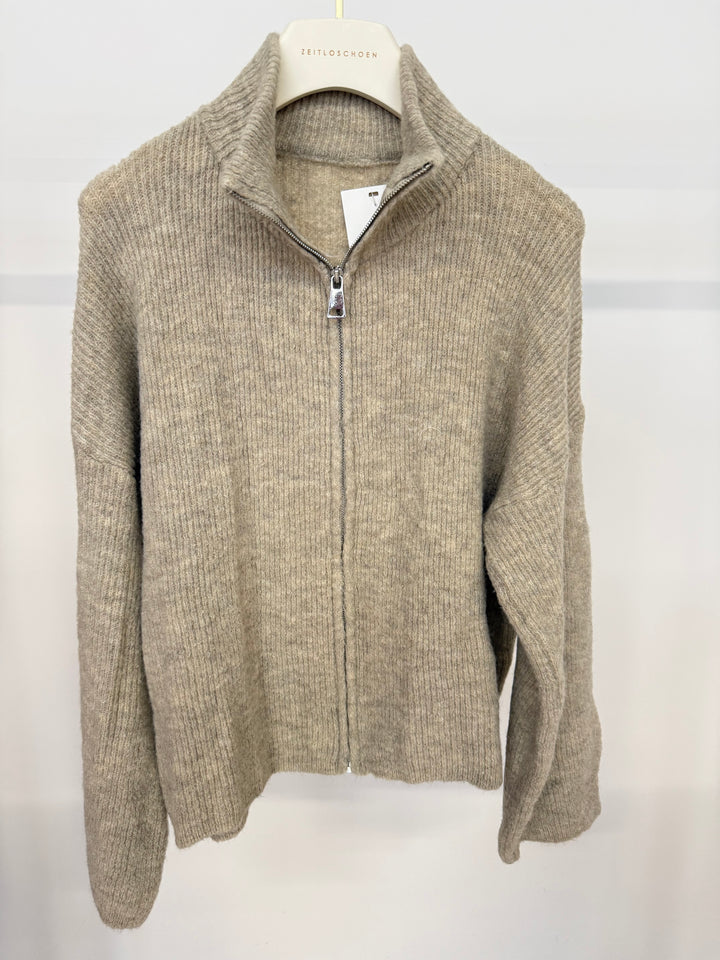 CASUAL ZIPPER CARDIGAN CINNAMON (B-WARE)