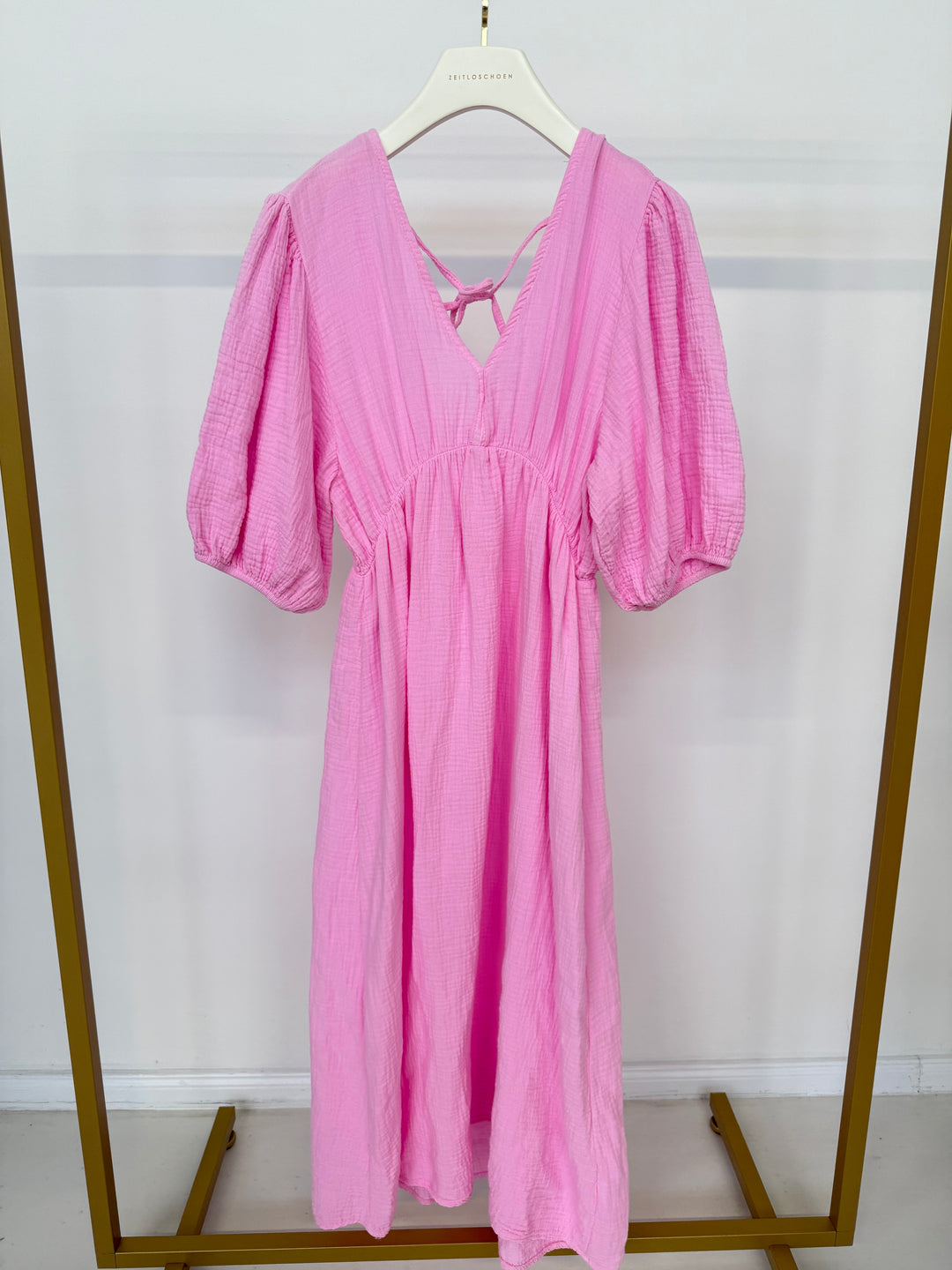 LANGES KLEID AUS MUSSELIN AVA ROSA (B-WARE)